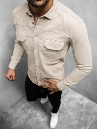 Men's Denim Shirt - Beige OZONEE O/5812Z