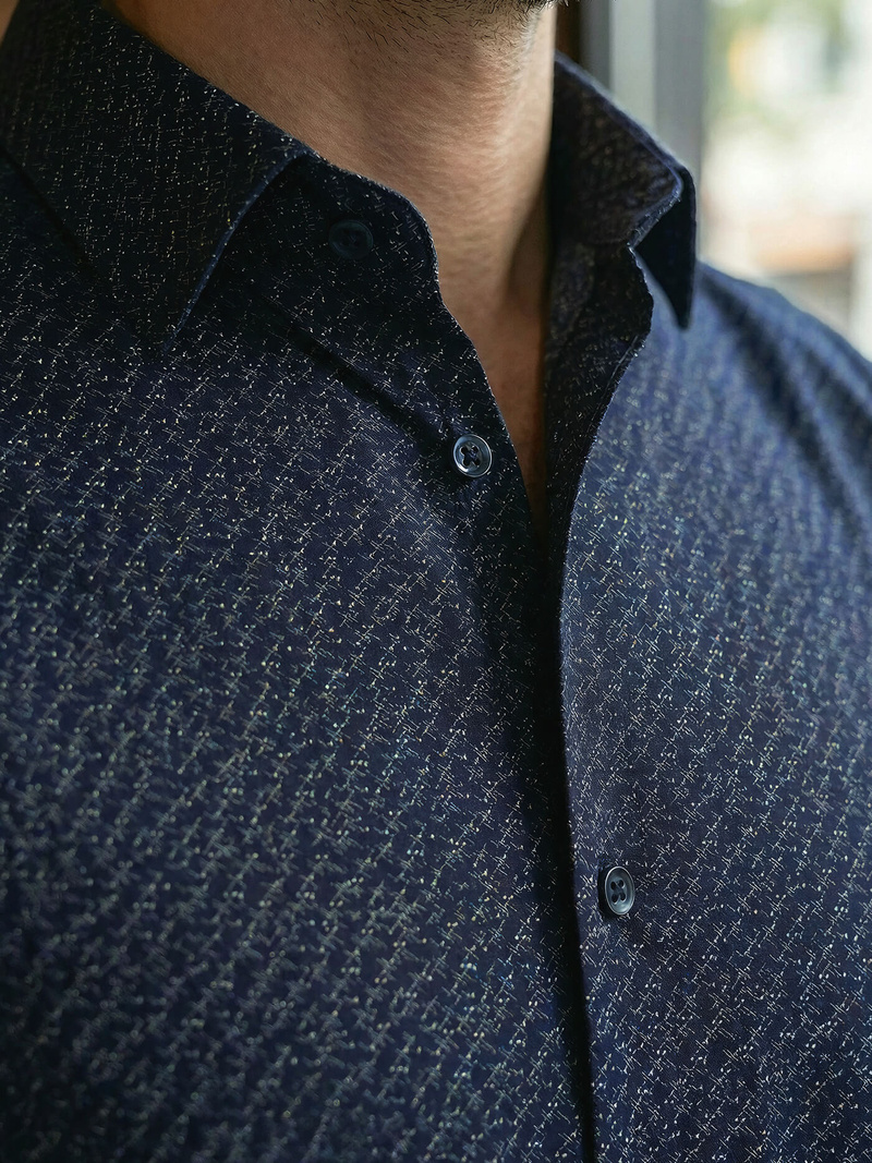 Men's Shirt - Navy Blue OZONEE V/V186Z
