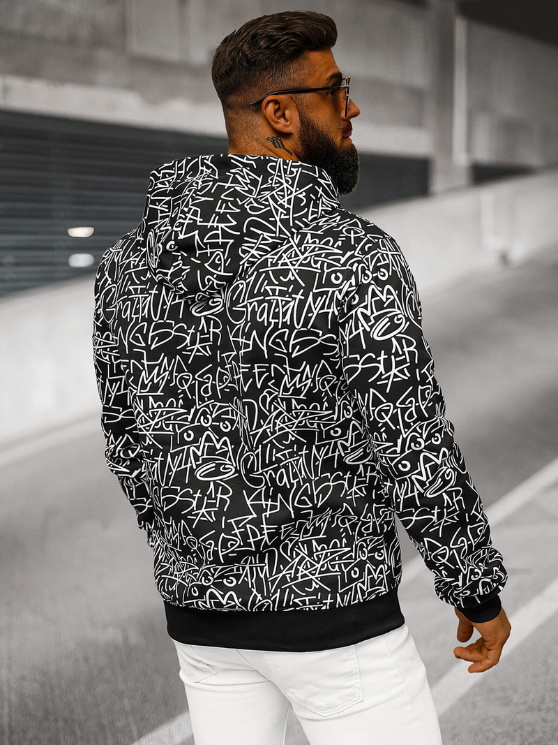 Men's Hoodie - Black OZONEE JS/8B1183/3