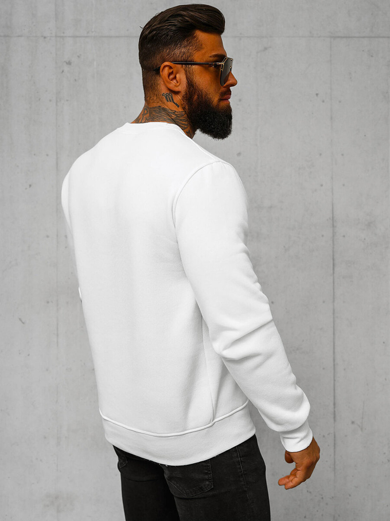 Men's Sweatshirt - White OZONEE JS/2001-10Z