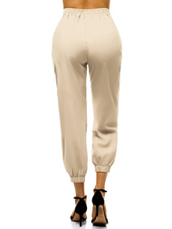 Women's joggers pants - Beige OZONEE O/HM006