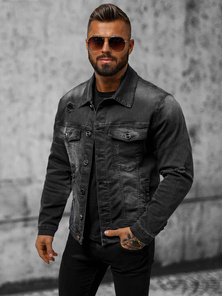 Men's Denim Jacket Black OZONEE NB/MJ506NZ