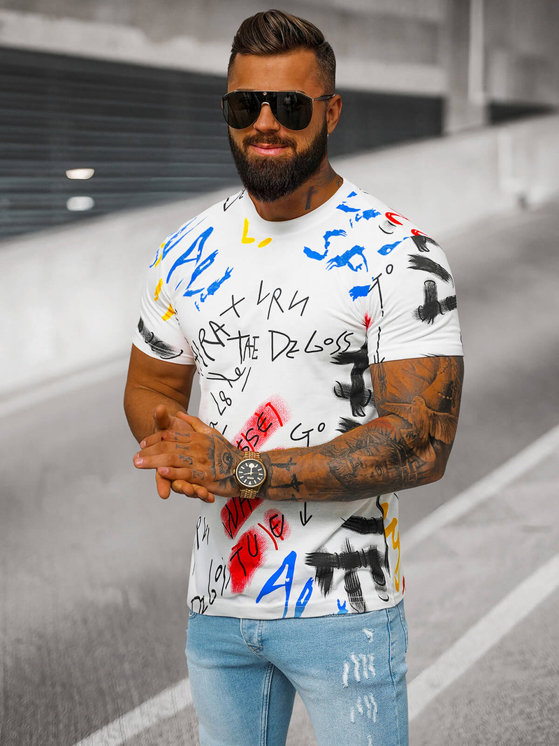 Men's T-shirt - White OZONEE JS/8T1211/1