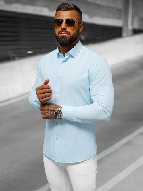 Men's Shirt - Light Blue OZONEE O/V59