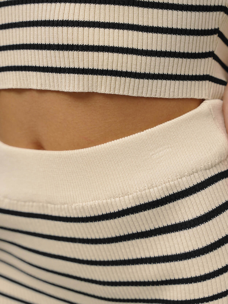 Women's set beige/black - top and skirt OZONEE O/CH5801