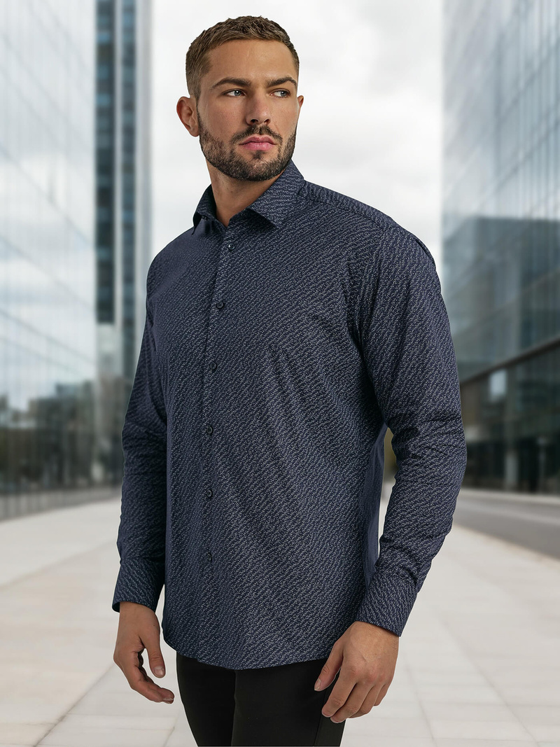 Men's Shirt - Navy Blue OZONEE V/V186