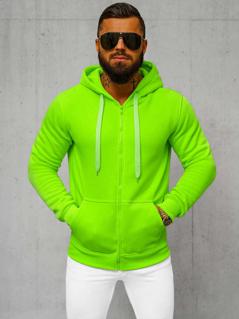 Men's Hoodie - Green neon OZONEE JS/2008Z