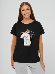 Women's T-shirt - Black OZONEE JS/95T2573/3