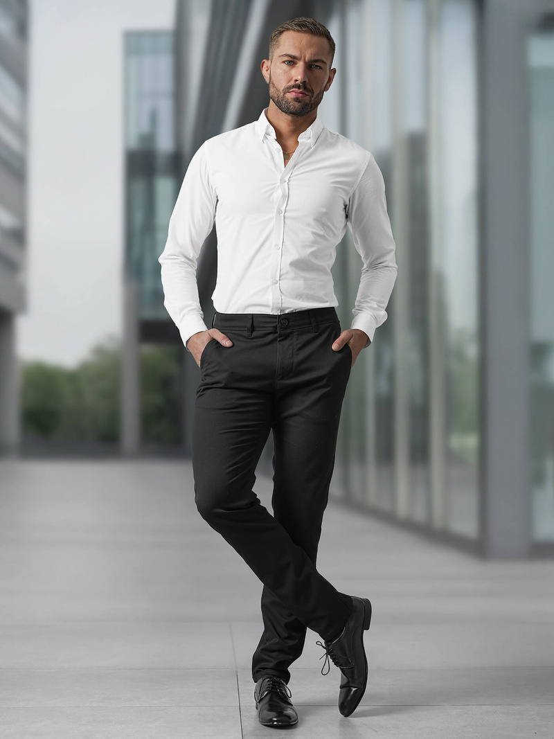 Men's Chinos - Black OZONEE V/6545