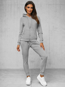 Women's Velour Tracksuit Set - Grey OZONEE JS/8C1176/2Z
