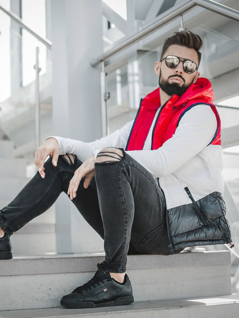 Men's Gilet - Red OZONEE N/6501