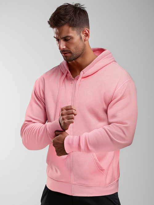 Men's Hoodie - Powder pink OZONEE JS/2008