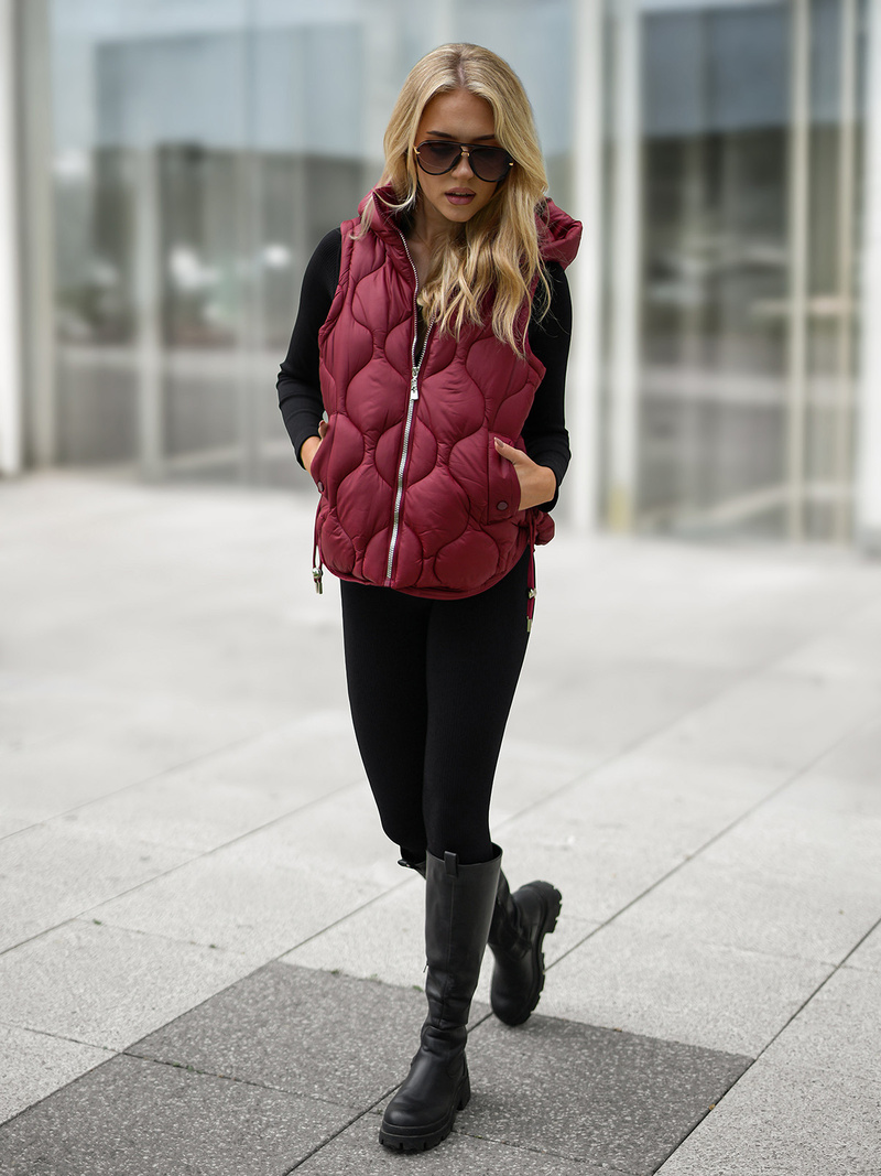 Women's Gilet - Burgundy OZONEE JS/5M3235/1