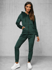 Women's Velour Tracksuit Set - Dark Green OZONEE JS/8C1176/9Z
