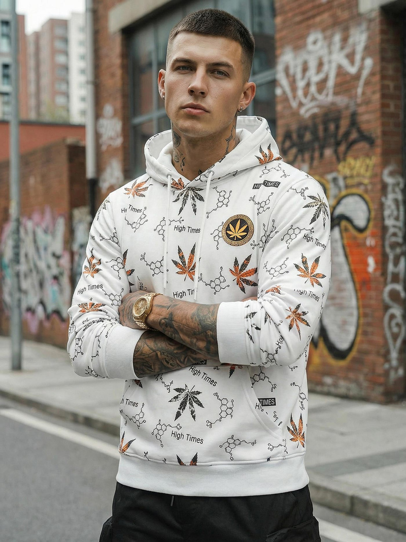 Men's Hoodie - White OZONEE O/B266Z