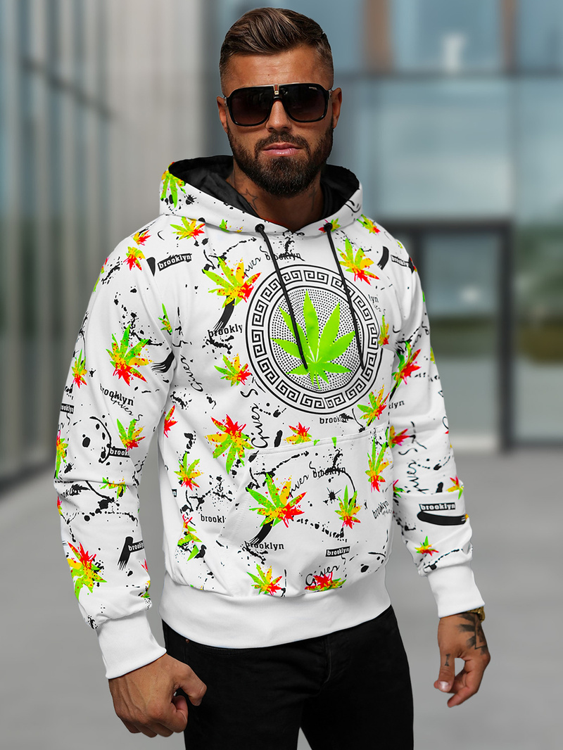 Men's Hoodie - White OZONEE O/HM650Z