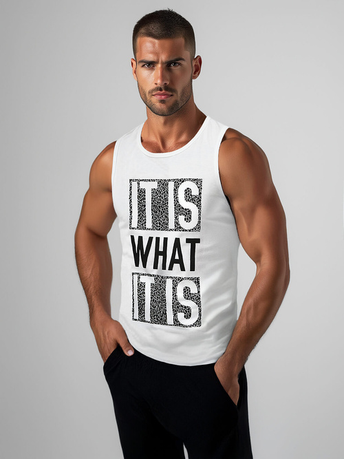 Men's Tank Top - White OZONEE JS/8B1710/1