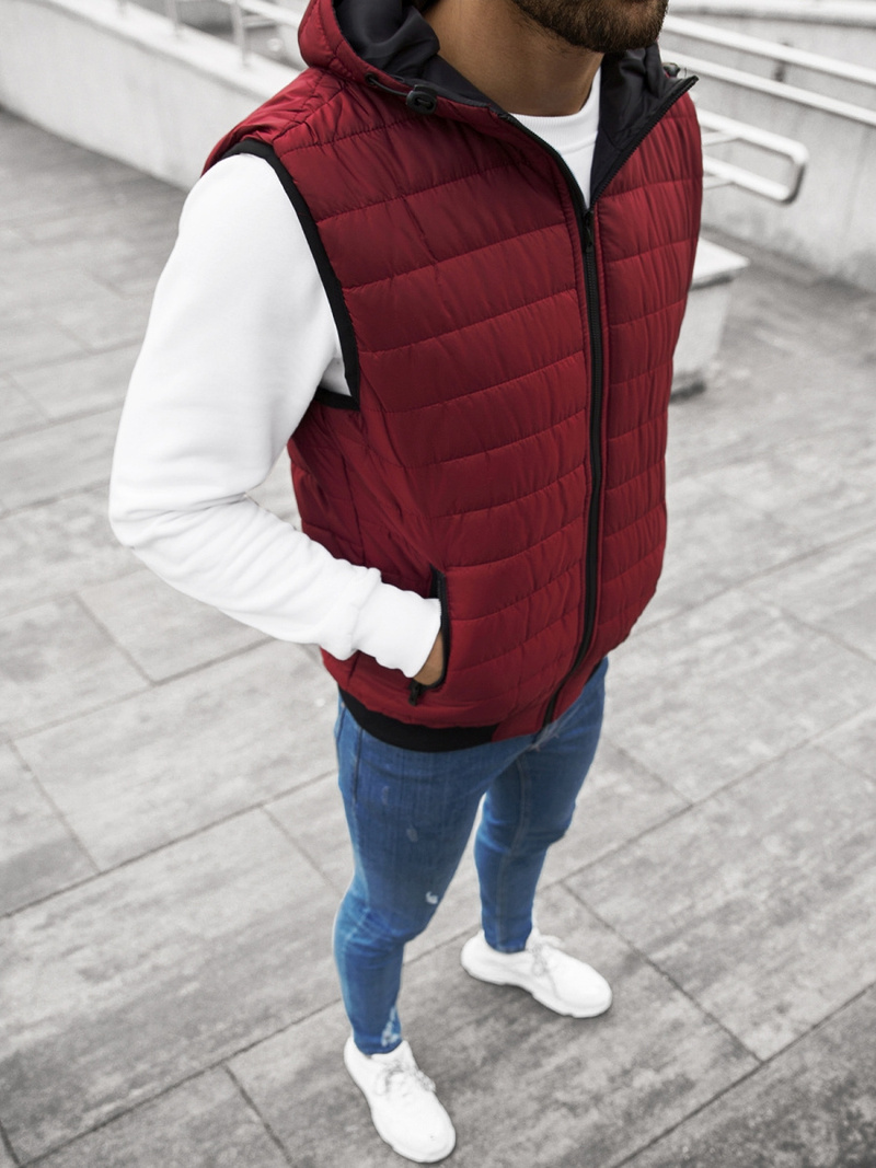 Men's Gilet - Burgundy OZONEE JS/MY88Z