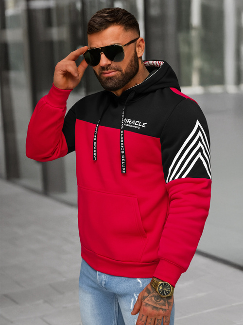 Men's Hoodie - Red OZONEE O/TT30505