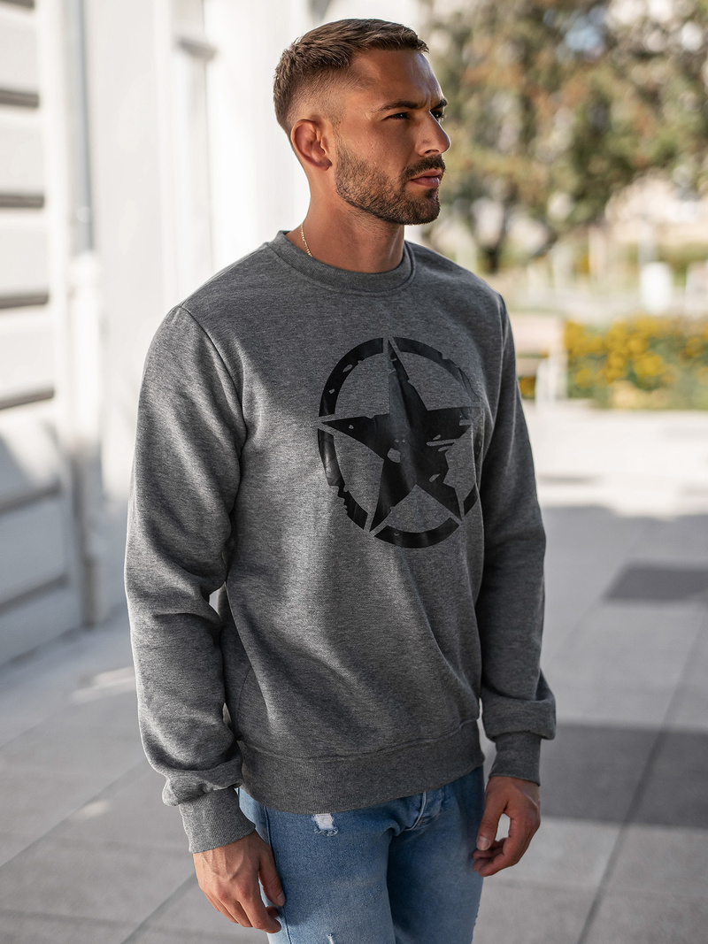 Men's Sweatshirt - Dark Grey OZONEE JS/8B1761/5