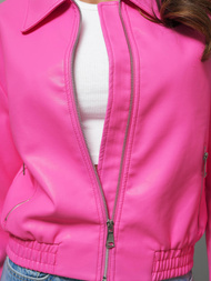 Women's Leather Jacket Pink OZONEE O/G116