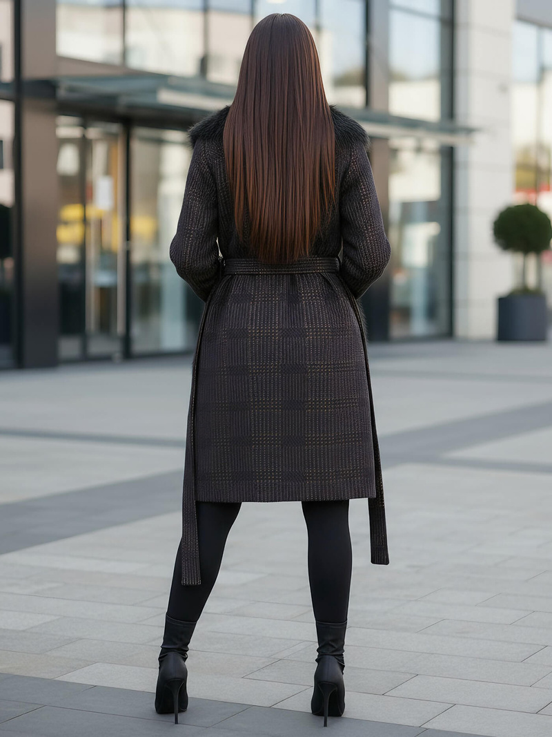 Women's coat - black OZONEE JS/53M5200/1Z