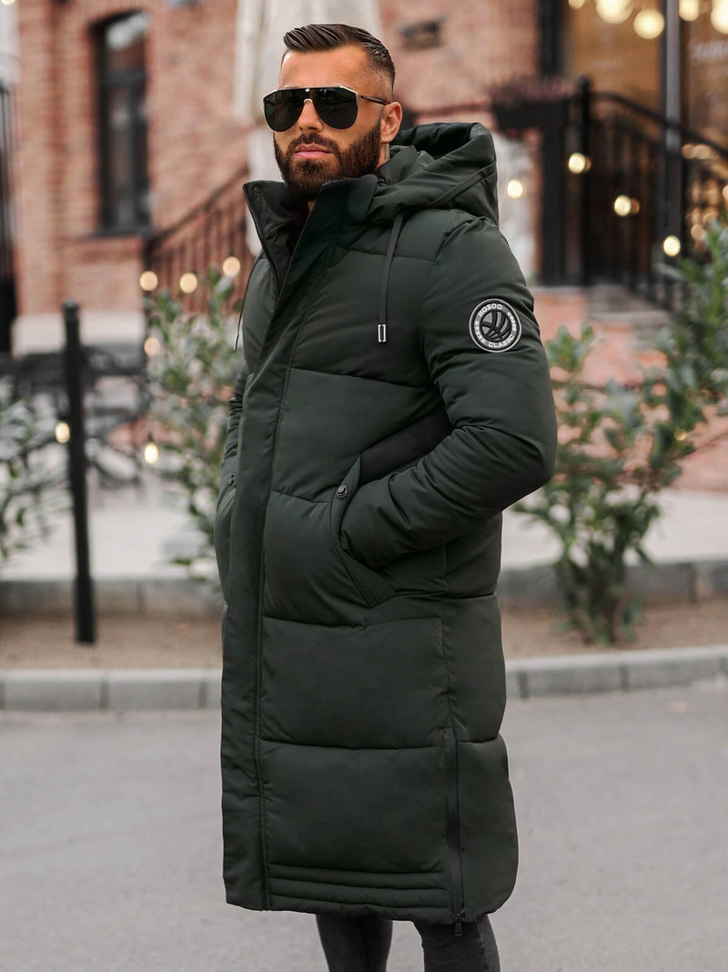 Men's winter jacket - dark green OZONEE JS/19M1290/136