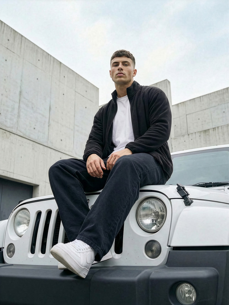 Men's Sweatshirt - Black OZONEE JS/HH016/3