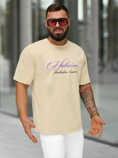 Men's T-shirt - Beige OZONEE O/YN2/632