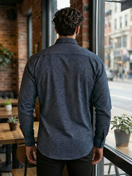 Men's Shirt - Navy Blue OZONEE V/V186Z