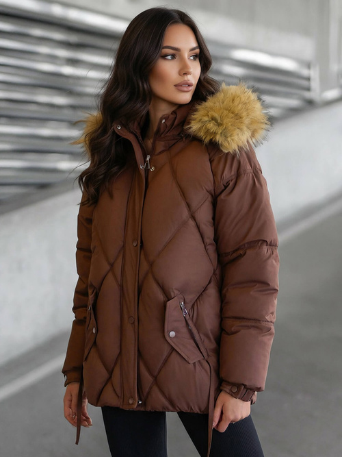 Women's Winter Jacket - Chocolate OZONEE JS/5M3329/158Z