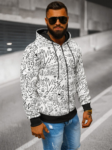 Men's Hoodie - White OZONEE JS/8B1182/1