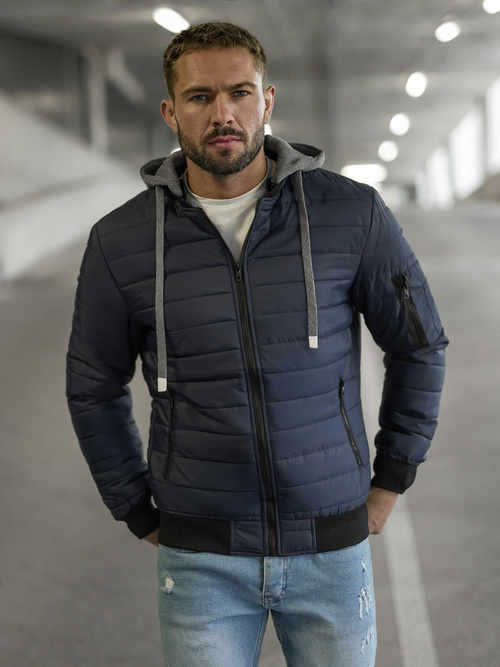 Men's Jacket - Navy Blue OZONEE JS/8M985/215Z