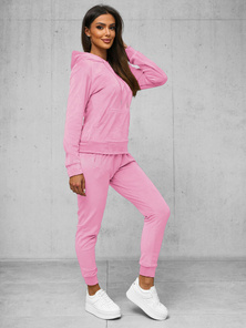 Women's Velour Tracksuit Set - Powder Pink OZONEE O/8C1175/38Z