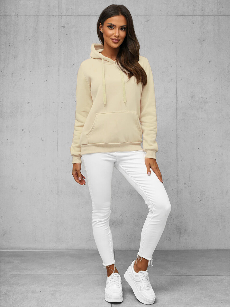 Women's Hoodie - Ecru OZONEE JS/W02/67Z