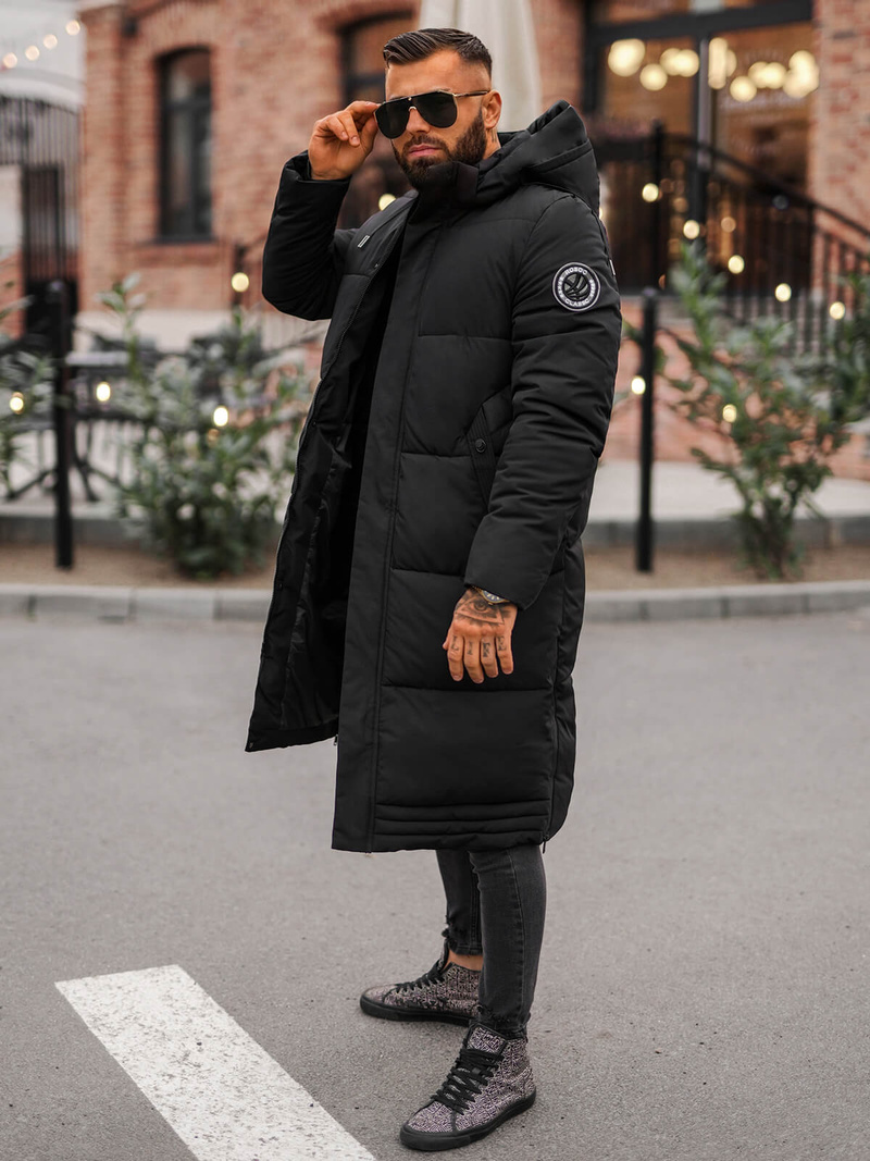 Men's winter jacket - black OZONEE JS/19M1290/392