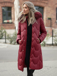 Women's Winter Jacket - Burgundy OZONEE JS/5M3229/1Z