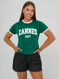 Women's T-shirt - Green OZONEE JS/R62184