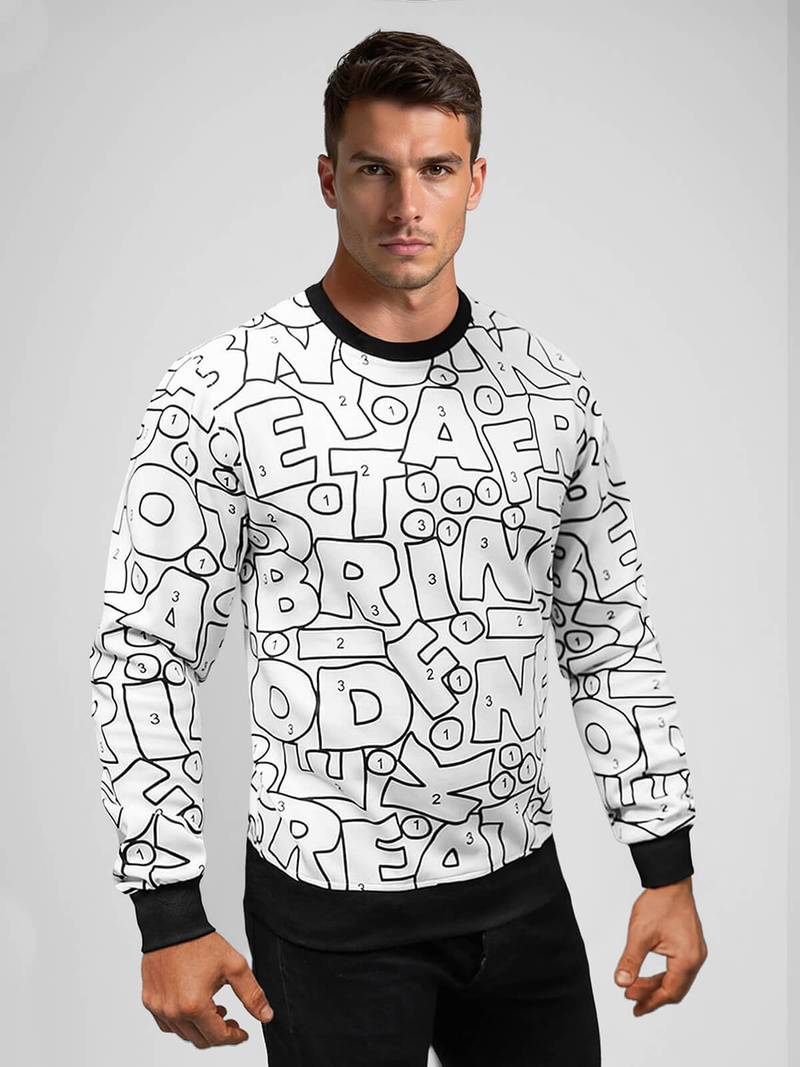 Men's Sweatshirt - White OZONEE JS/8B1136/1Z