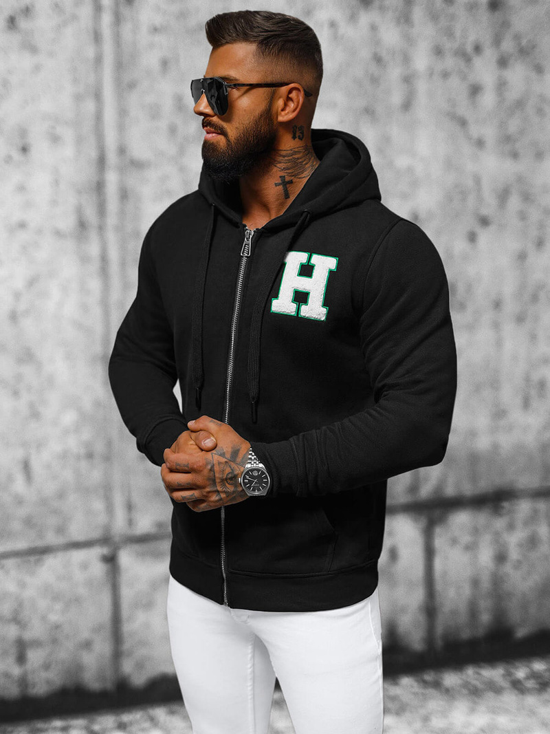 Men's Hoodie - Black OZONEE NB/MF2006