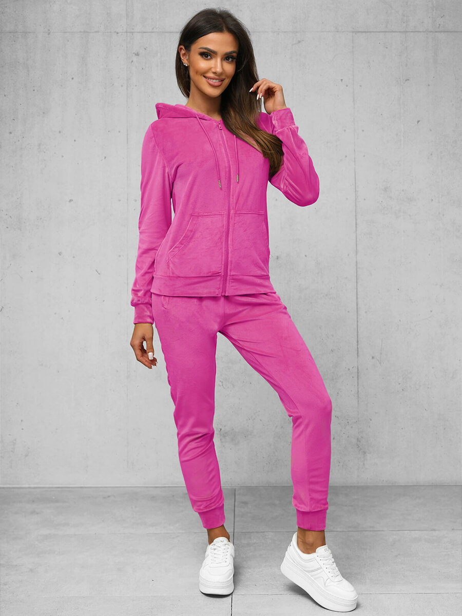 Pink Velour Matching Tracksuit online Set