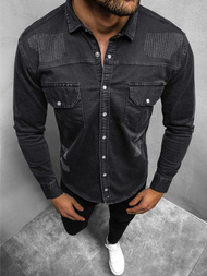 Men's Denim Shirt - Black OZONEE O/5812Z