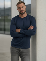 Men's Long Sleeve T-Shirt - Navy Blue OZONEE JS/DB71/5