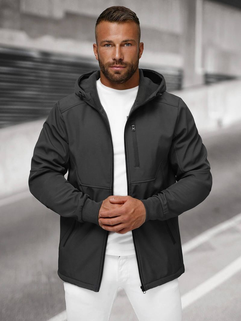 Men's Softshell Jacket - Dark Grey OZONEE JS/27B6529/5