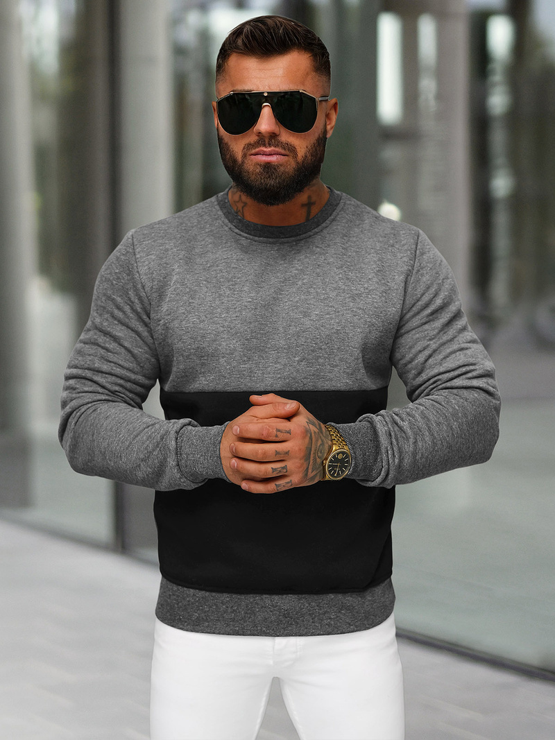 Men's Sweatshirt - Dark Grey OZONEE JS/8B1305/5