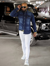 Men's denim shirt - blue OZONEE O/51410