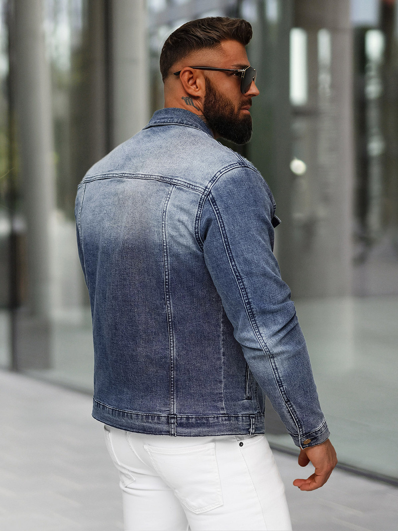 Men's Denim Jacket - Dark Blue OZONEE NB/MJ522BS