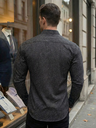 Men's Shirt - Black OZONEE V/V184Z