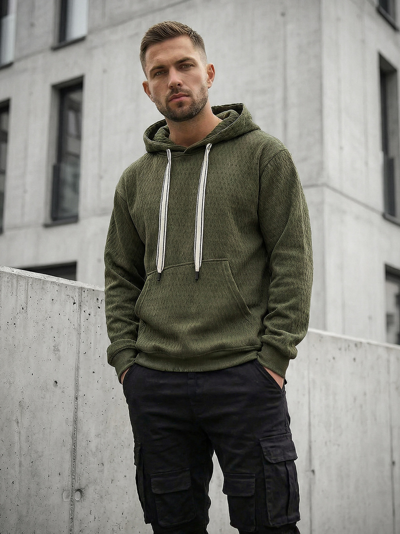 Men's Hoodie - Khaki OZONEE O/G3065