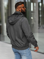 Men's Reversible Jacket - Grey OZONEE JS/16M9207/92